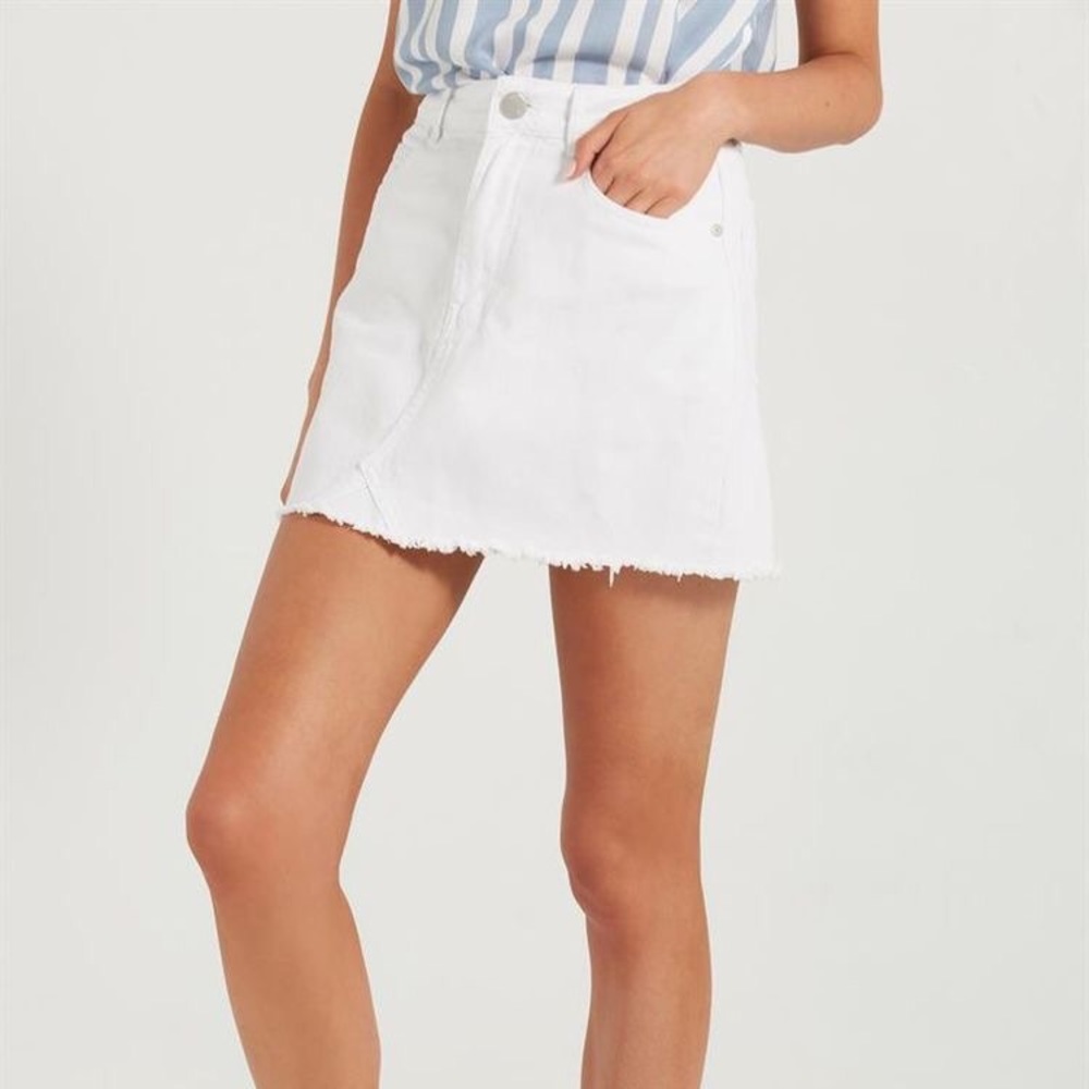 Cotton On White Denim Mini Skirt
